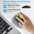 HZD LED Wireless Mouse, Slim Silent Rechargeable Optical Mouse with Type C Adapter, 3 Adjustable DPI Levels