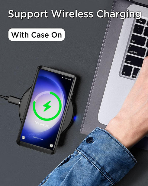 Beeasy Waterproof Case for Samsung Galaxy S23 Ultra, Compatible with MagSafe, 360 Degree Protective Case - Black