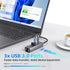 WALNEW USB 3.0 Ethernet Adapter, 4-in-1 USB Hub with 3 USB-A Data Ports and 1 Gigabit RJ45 Network for Laptop