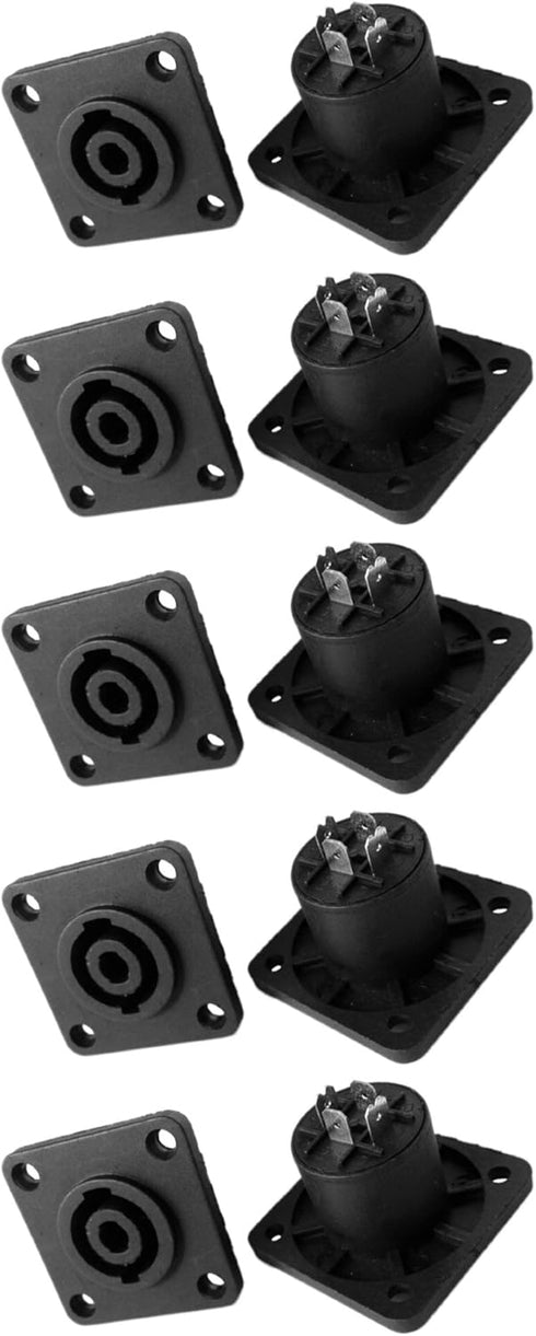 CESS Speaker Jack Twist Lock 4 Pole Square (Rectangle) - Speakon Female Socket Panel/Chassis Mount (10 Pack)
