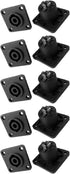 CESS Speaker Jack Twist Lock 4 Pole Square (Rectangle) - Speakon Female Socket Panel/Chassis Mount (10 Pack)