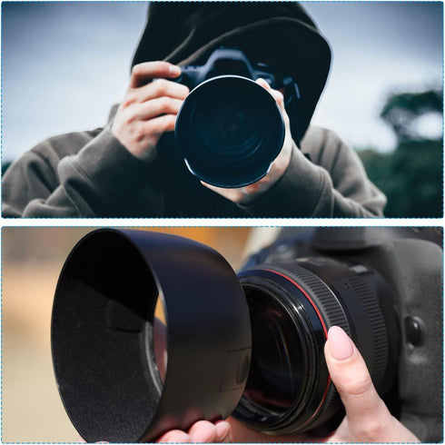PATIKIL 49mm Lens Hood, 2Pcs Standard Focus Frosted Surface Anti-reflective Hood for Camera