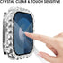 NewWays 2 in 1 Waterproof Bling Case for Apple Watch 45mm, Screen Protector Series 9 8 7, Silver