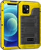 Beasyjoy for iPhone 12 Case, Waterproof Heavy Duty Rugged Protective Cover with Built-in Screen Protector (Yellow)