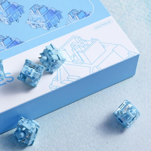 Akko V3 Creamy Blue Pro Keyboard Switch, Dustproof Stem for Mechanical Gaming Keyboard, 5-Pin 45gf Tactile (45pcs)