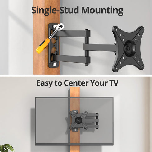 IWORKBOARD 13-32 Inch 100x100mm 33lbs, 360 Full Motion TV Monitor Wall Mount Bracket for Most LED LCD Flat Curved