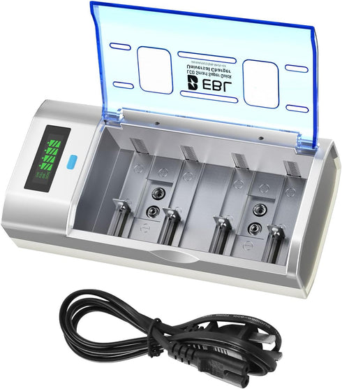EBL Universal Smart Battery Charger with Discharge Function Multi-Bay Rapid Charger for C
