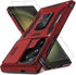 DEERLAMN Galaxy S24 Ultra Case - Red, Military Grade Shockproof, Slide Camera Cover, Screen Protector & Rotated Ring