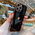 Teageo Cute Love-Heart Luxury Bling Plating Case for iPhone 13 Pro Max, Soft Back Cover with Raised Camera Protection,