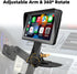 Epronic 360 7" 9" 10.26" Extended Arm CD Slot Mount for CarPlay Screen Adjustable Rotating Universal Head Compatible