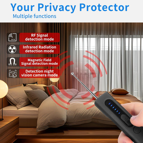 Hidden Camera Detectors, Portable Spy Camera Detector, RF Detector, Hidden Bug and Camera Detector for Travel and Hotel