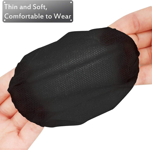 100 Pieces Disposable Headphone Ear Covers, Sanitary Non-Woven Stretch Earpad Covers for Most On-Ear Headphones (Black,