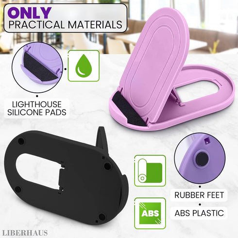 LIBERHAUS 12 Pack, 47.9" Pcs Cell Phone Stand for Desk Stable Cell Phone Holder Bulk Adjustable Design with Silicone
