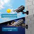 Solar Powered Bullet Dummy Fake CCTV Dome Camera with Flashing Red LED Light & Warning Security Alert Sticker