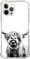 Scottish Highland Cattle Phone Case for iPhone 14 Pro Max, Trendy Cool TPU Bumper Cover, Hippie Wild Cow Animal