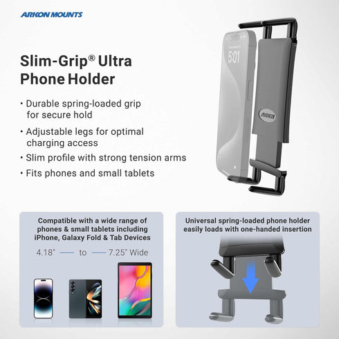 ARKON Mounts Adhesive Phone and Tablet Car Mount, Universal Holder, Compatible with iPhone, Galaxy, Note