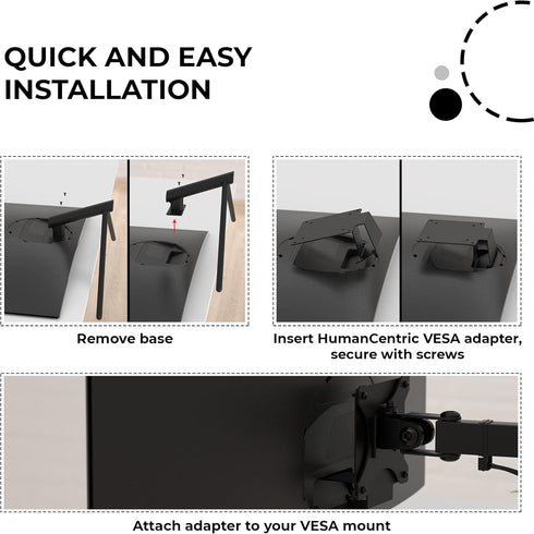 HumanCentric VESA Mount Adapter Compatible with Samsung Curved Monitors U32R590, U32R590C, U32R592, U32R591