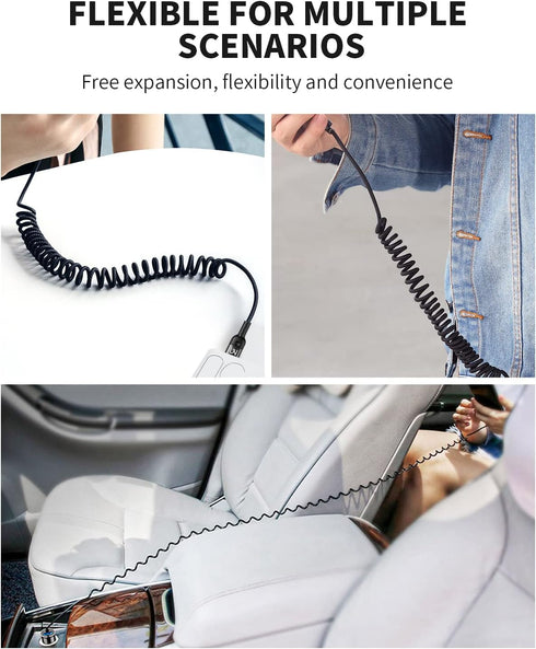Coiled USB C to Lightning Cable - AICase Type C to Lightning Cable (6ft 36W) Scalable Spring PD Type C Charging Cable