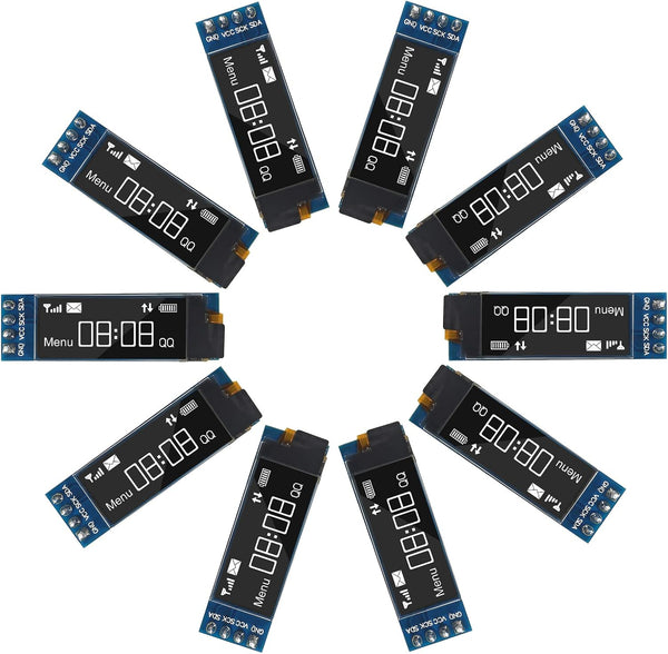 ACEIRMC 4pcs I2C Display Module 0.91 Inch I2C OLED Display Module I2C OLED