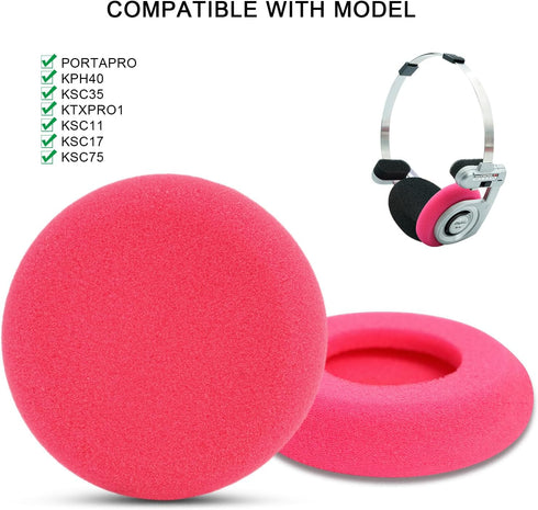 GVOEARS Replacement Earpads Cushion for Koss Portapro Headphones 2 Pairs (Rose+Black)