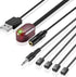 IR Repeater Hidden Infrared Remote Extender System, 1 Receiver 4 Emitters Control Kit, USB Adapter for Amplifier, Cable