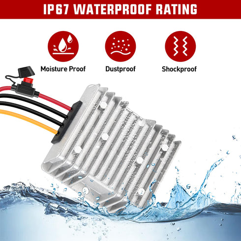 Nilight 48V 36V to 12V Voltage Converter, 120W 10A Waterproof DC to DC Reducer for Golf Cart Scooters