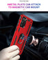 Galaxy A02s Case with HD Screen Protector, Military-Grade Ring Kickstand Holder, Shockproof Red Cover