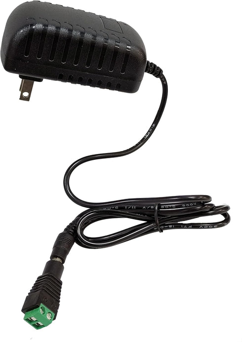 12V 2A Power Adapter Supply, AC 100-240V to DC 12V Transformer Charger for CCTV Camera, Black, 8x5x3.3 cm