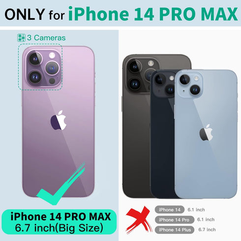 Beeasy iPhone 14 Pro Max Case (6.7") Waterproof, Compatible with MagSafe, 360 Degree Protective Outdoor Case, Black