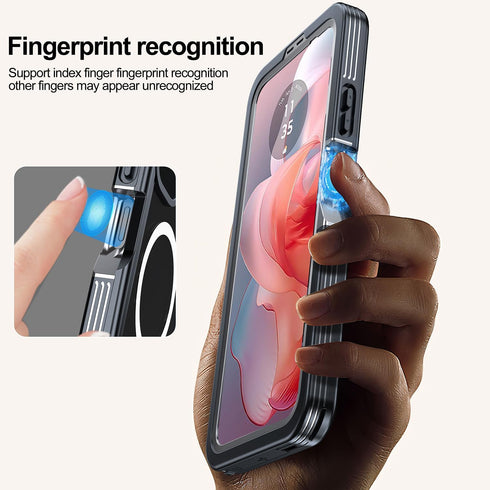 Shop Motorola Moto G Power 5G 2024 Case: Waterproof, Shockproof, 20 FT Drop Proof, IP68, Magnetic Cover - Black.