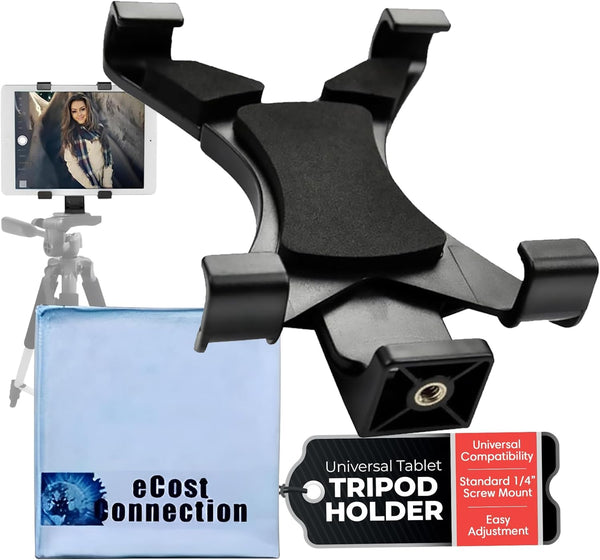 Acuvar Universal Tablet Tripod Holder Mount Adapter Compatible with iPad, Samsung Galaxy Tab, Microsoft Surface & More