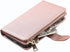 Jaorty Wallet Case for iPhone 12 Pro, 9 Card Slots, Wrist Strap, Zipper Cash Pocket, Magnetic Leather Cover, Rosegold