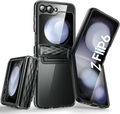 i-Blason Cosmo Case for Samsung Galaxy Z Flip 6 - Built-in Front Screen Protector, Hinge Protection, Slim Clear