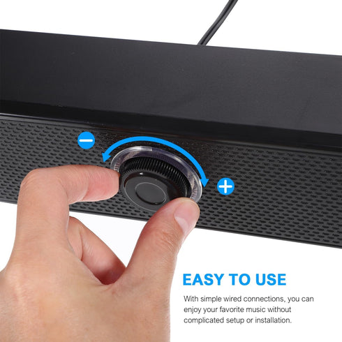 HOMSFOU 2.0 Setup Sound Bar Home Soundbar System Stereo Desktop Speaker for Tv Pc Mobile Devices Compact Sound Bar