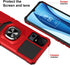 TCL 40 XE 5G Case, Shockproof Protective Phone Case with Ring Stand - RS7 Red