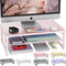 gianotter 2-Tier Metal Monitor Stand Riser, Desk Accessories & Workspace Organizer for Office Supplies, Pink