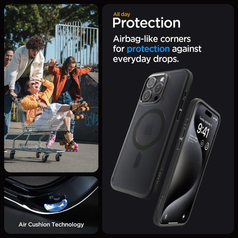 Spigen Ultra Hybrid MagFit Case for iPhone 15 Pro (2023), Military-Grade Protection, Compatible with MagSafe - Frost