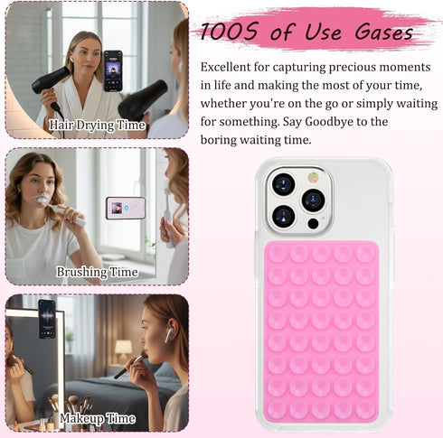ZHLKHIOP 8 Pack Silicone Suction Cup Phone Grip, Klearlook Silicone Suction Cup Phone Case, Magnetic, for Secure Hold