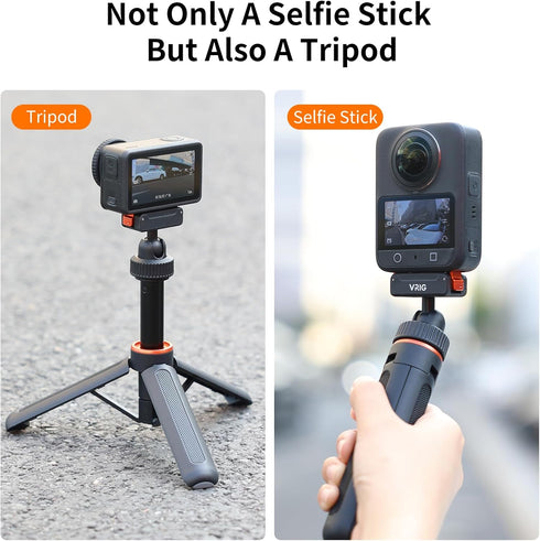 VRIG 40cm/15.7" 5 4/ 360, AC-79 Telescopic Selfie Stick Tripod for DJI Osmo Action Pro/ Osmo Action Camera Vlog Handle