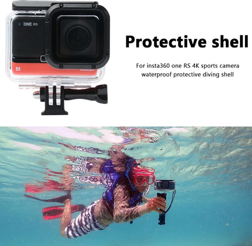Waterproof Housing Case for Insta360 ONE RS 4K Edition, Underwater Diving Shell 60M Accessories