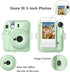 Rieibi Clear Case Compatible with Fuji Instax Mini 12, Polaroid Hard Carrying Case Bag for Fujifilm Instax Mini 12 Instant Camera, PC Cover with Photo Storage Pocket & Shoulder Strap
