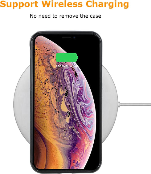 molzar GripBig Series Case for iPhone Xs and iPhone X, Built-in Metal Plate for Magnetic Mount, Black/Black