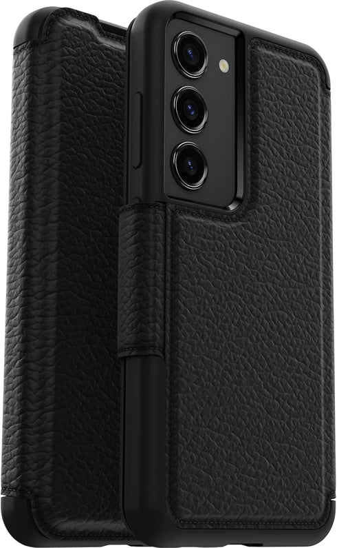 OtterBox S23 Galaxy Strada Series Case - Shadow (Black), Card Holder, Genuine Leather, Pocket-Friendly, Folio case