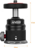 Andoer 360 180 1/4 DSLR Tripod Ball Head,Aluminum Alloy Tripod Ball Head Mount Panoramic Swivel Flip with Scaled Base