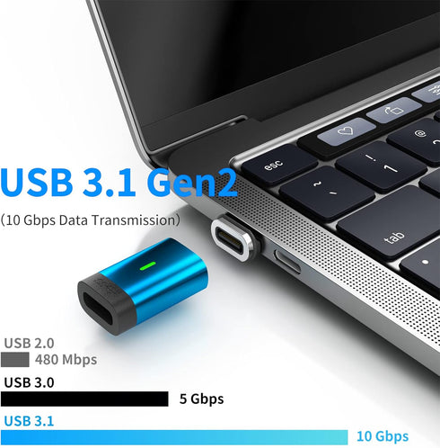 USB C Magnetic Adapter, 2 Pack, 24Pins Magnetic USB C Adapter, PD 100W Fast Charge, 4K 60Hz Video Output