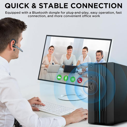 Bluetooth Headset V5.3, Wireless Earpiece with 600mAh Charging Case, 110H Playtime, Hands-Free Headset for Cell Phone