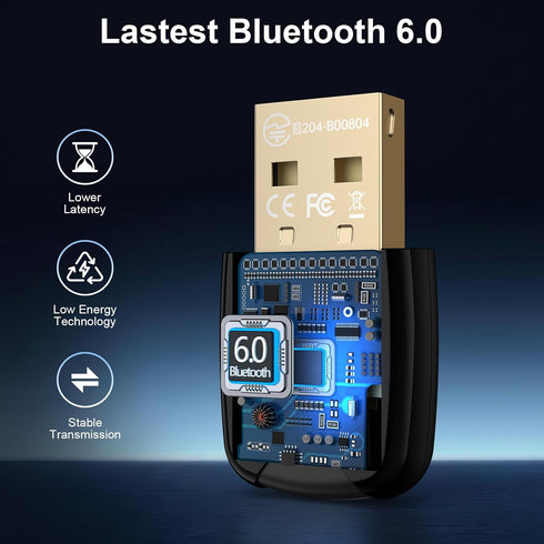 Radidi 6.0 11/10/8.1, USB Bluetooth Adapter for PC, Bluetooth Dongle Receiver EDR & BLE, Plug & Play for Windows