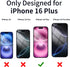 16 6.7 inch 16Plus 28 2 Juvraixo for iPhone Plus Privacy Screen Protector Gradient Colorful Tempered Glass Anti-Spy