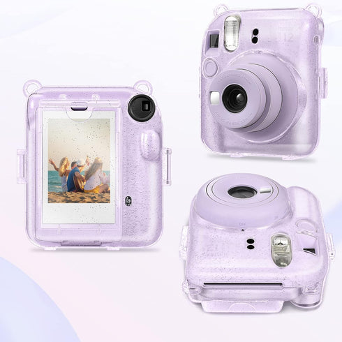 Fintie Protective Clear Case for Fujifilm Instax Mini 12 Instant Camera - Hard Shell Cover with Upgraded Film Pocket &