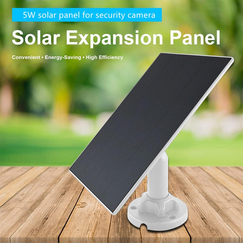 Solar Panel for Wireless Security Camera Outdoor - USB C & Micro USB 5W Solar Panel with 9.8ft USB Cable